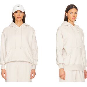 NIKE phoenix hoodie in light orewood brown & sail